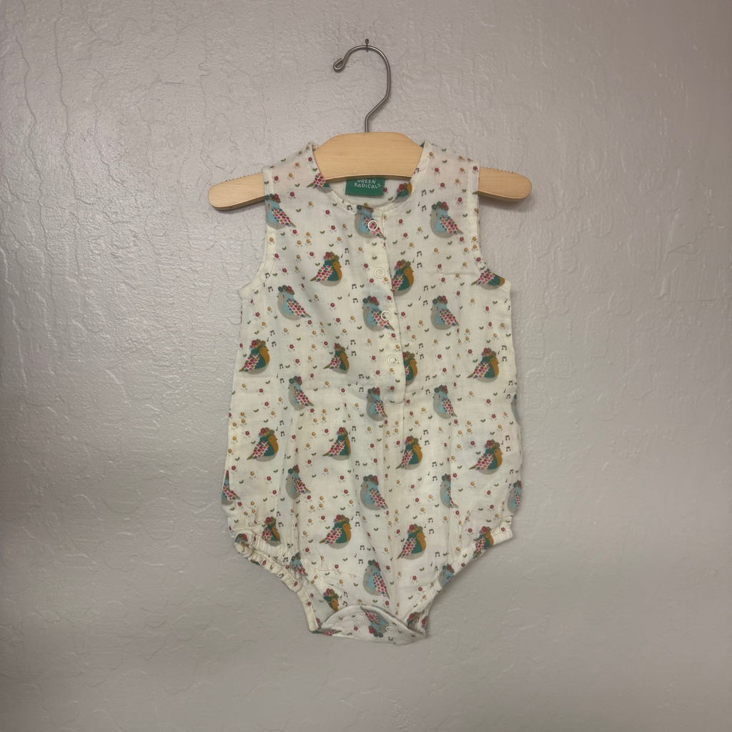 little green radicals romper 12-18m nwt