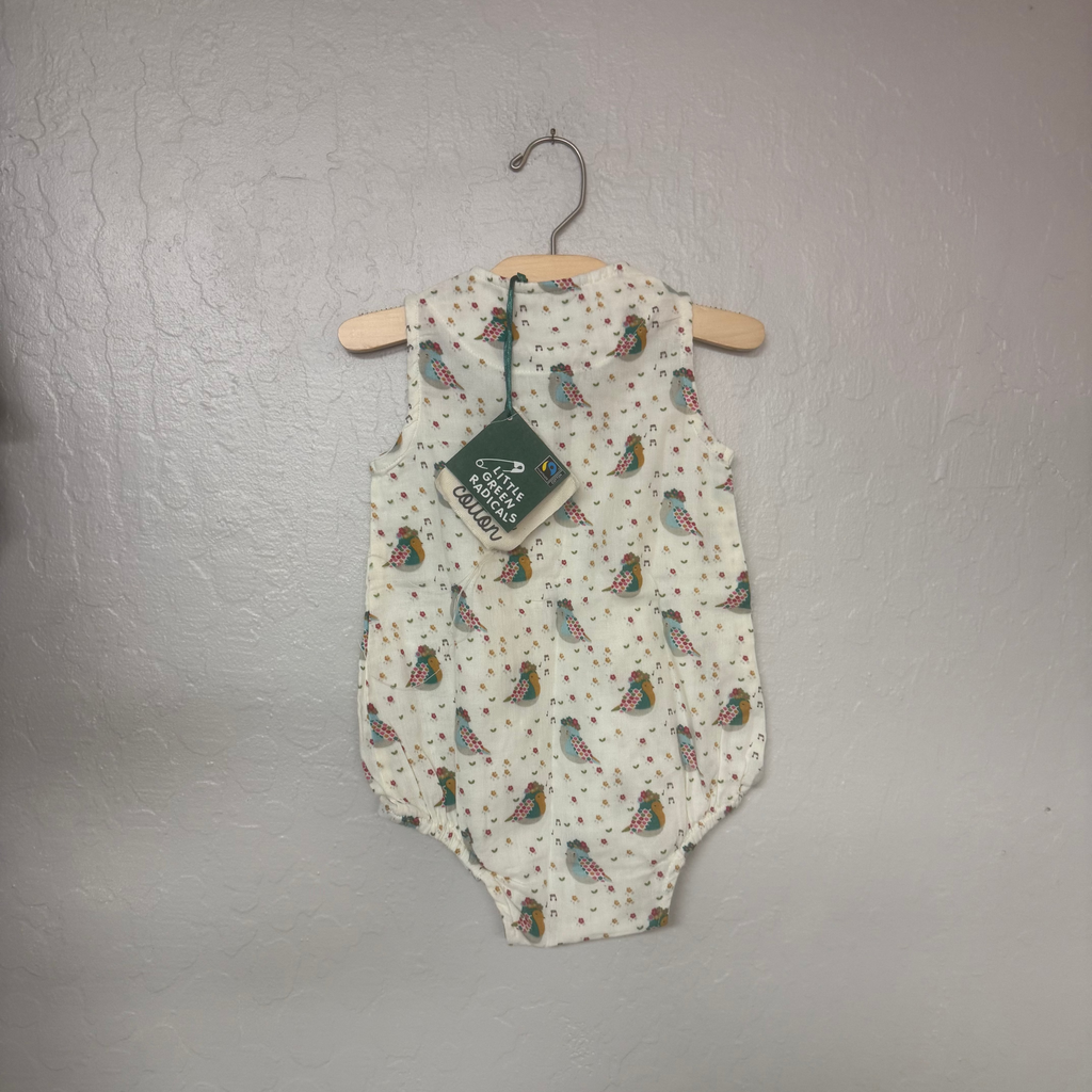 little green radicals romper 12-18m nwt