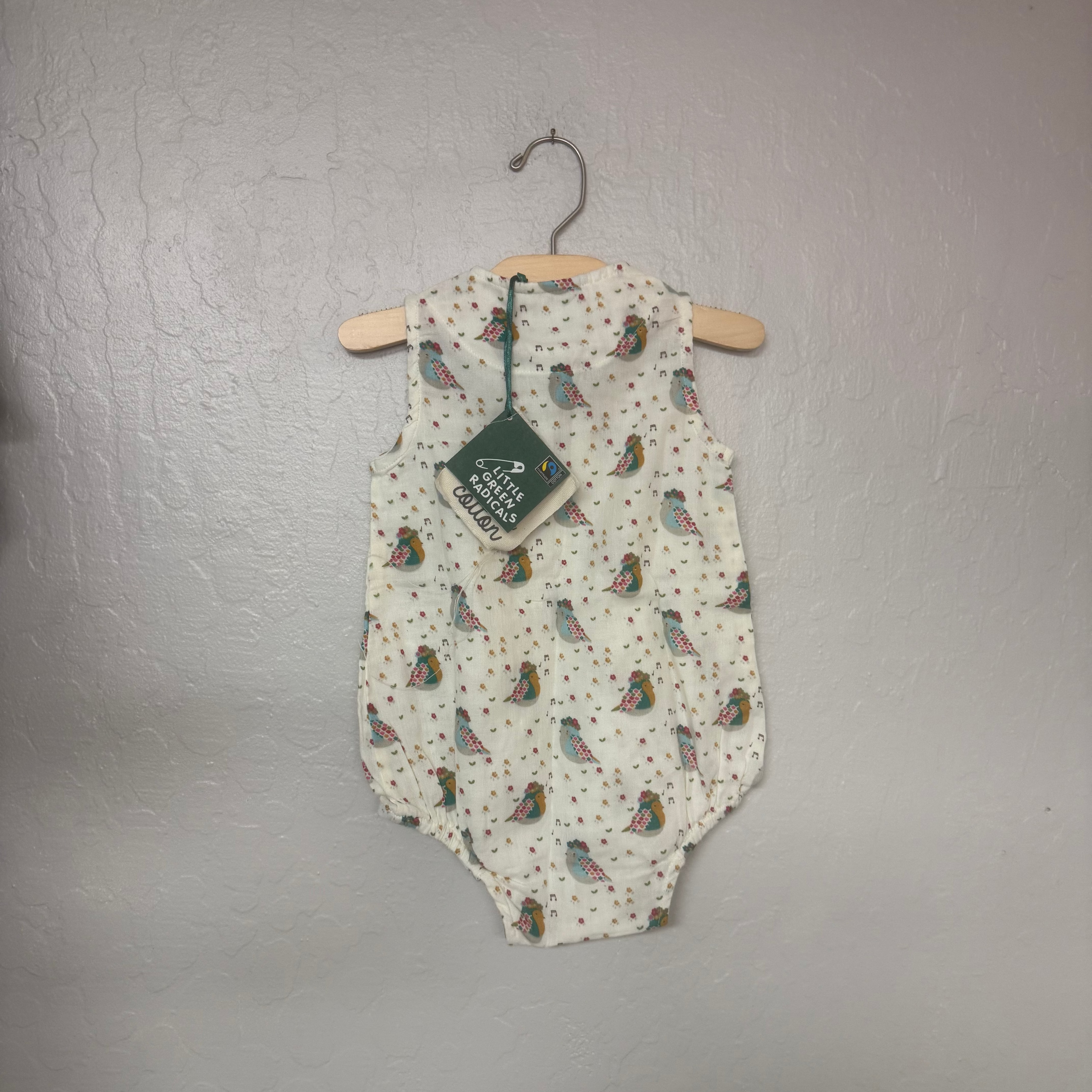 little green radicals romper 12-18m nwt