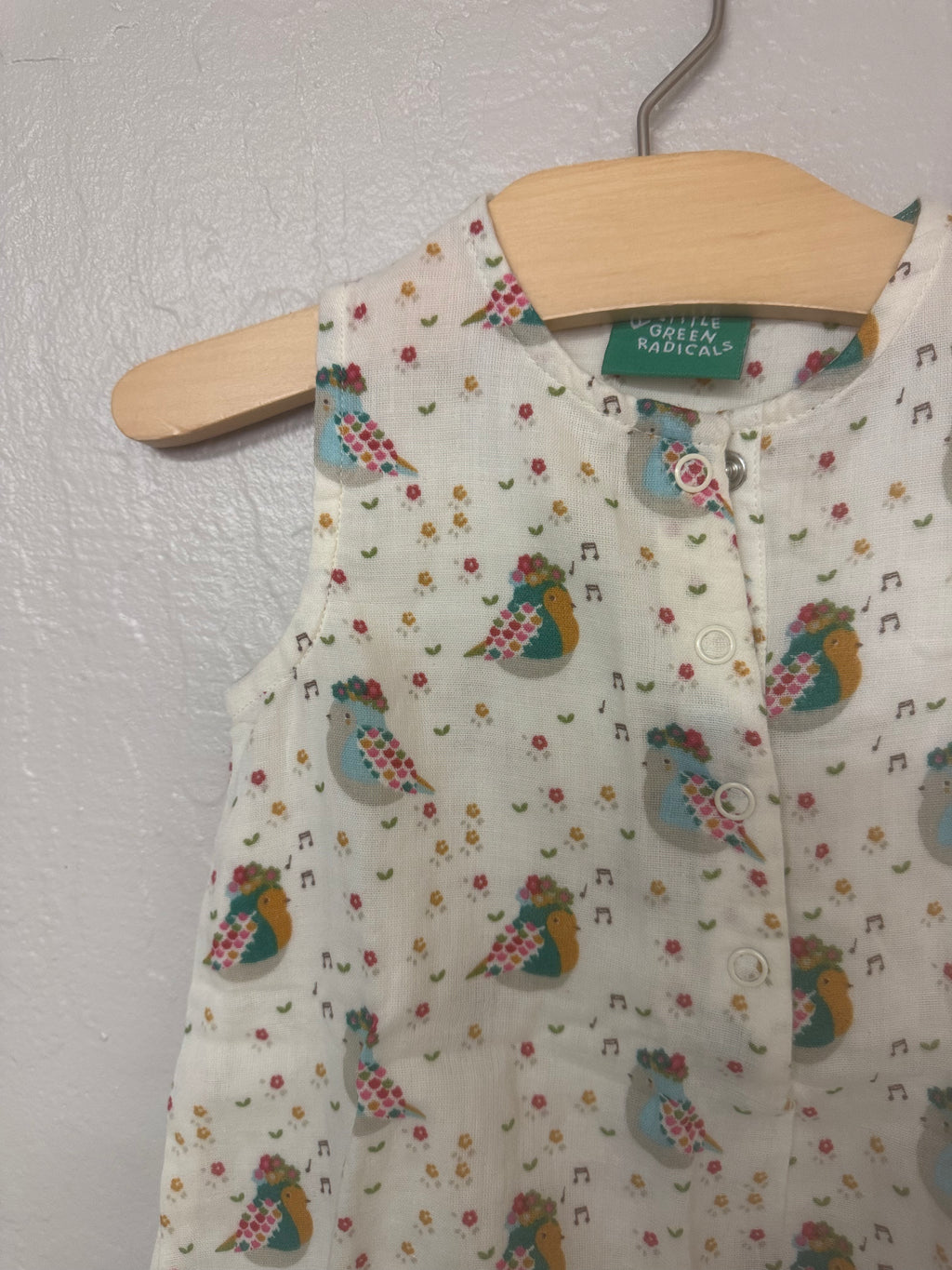 little green radicals romper 12-18m nwt
