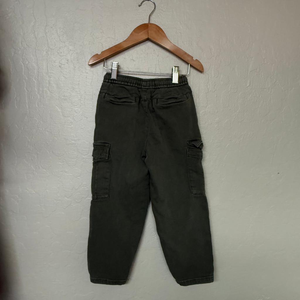 zara boys' green cargo pants 4-5Y