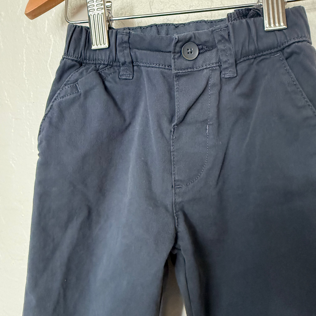 zara boys' navy blue cuffed chino pants 2Y