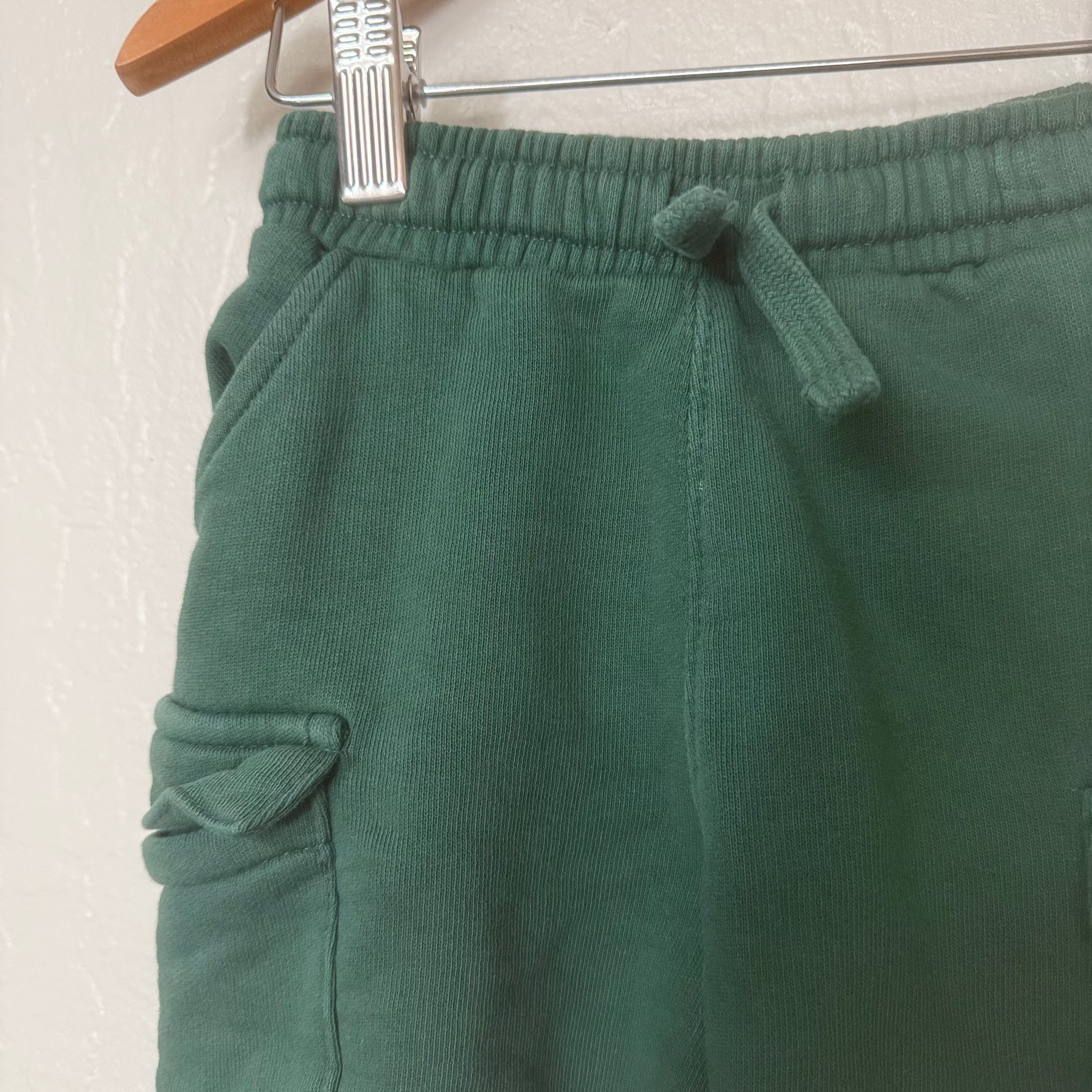 zara boys' green cotton cargo shorts 4-5Y