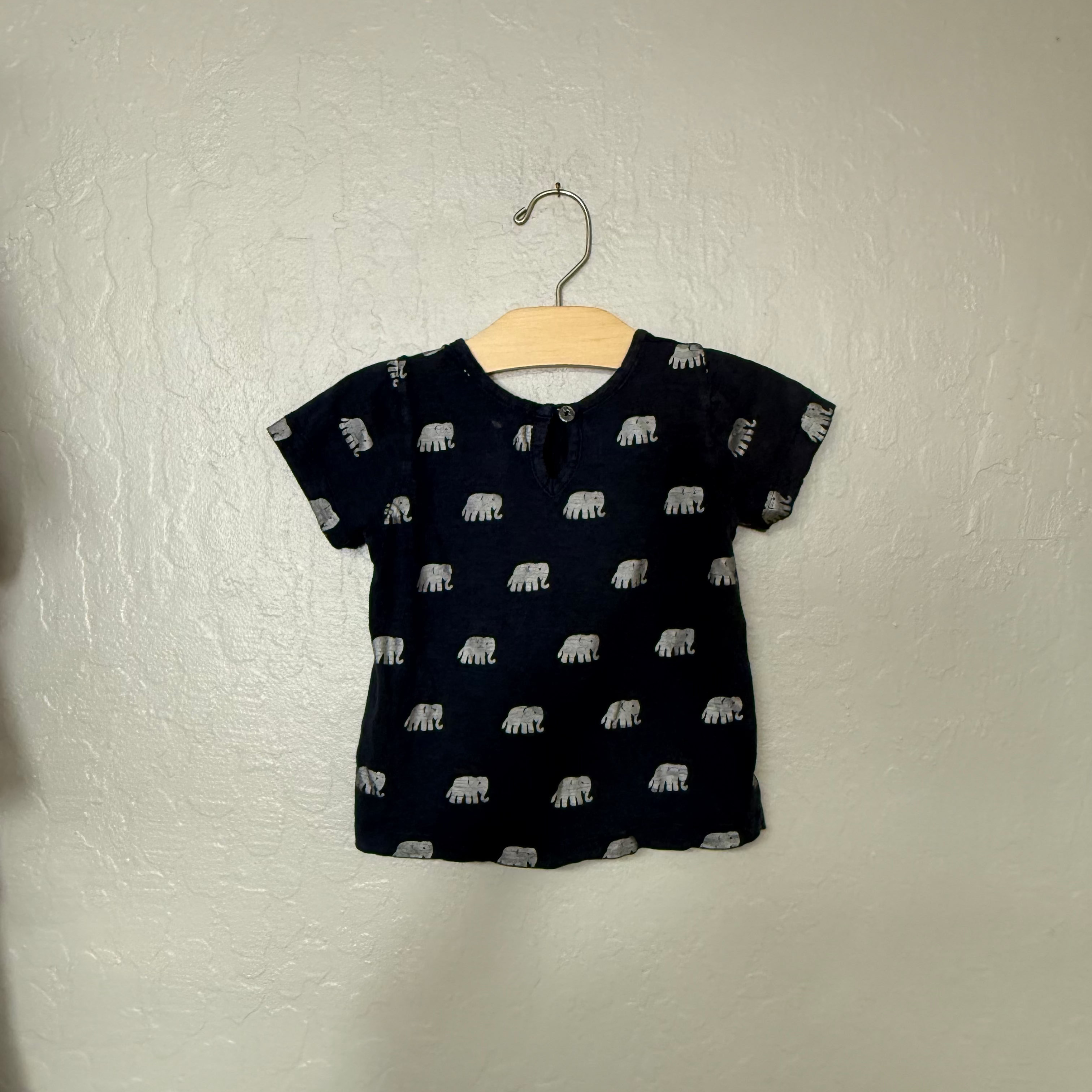 pink chicken girls' navy blue elephant tee shirt 3Y