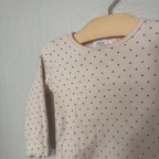 zara girls' ribbed cream tee with black dots print 9-12M