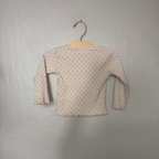 zara girls' ribbed cream tee with black dots print 9-12M