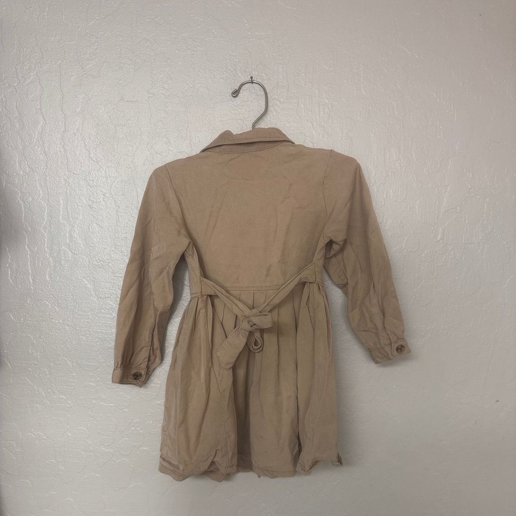zara girls' khaki dress 2-3Y