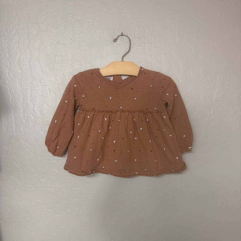 zara girls' peplum tee with hearts 18-24M