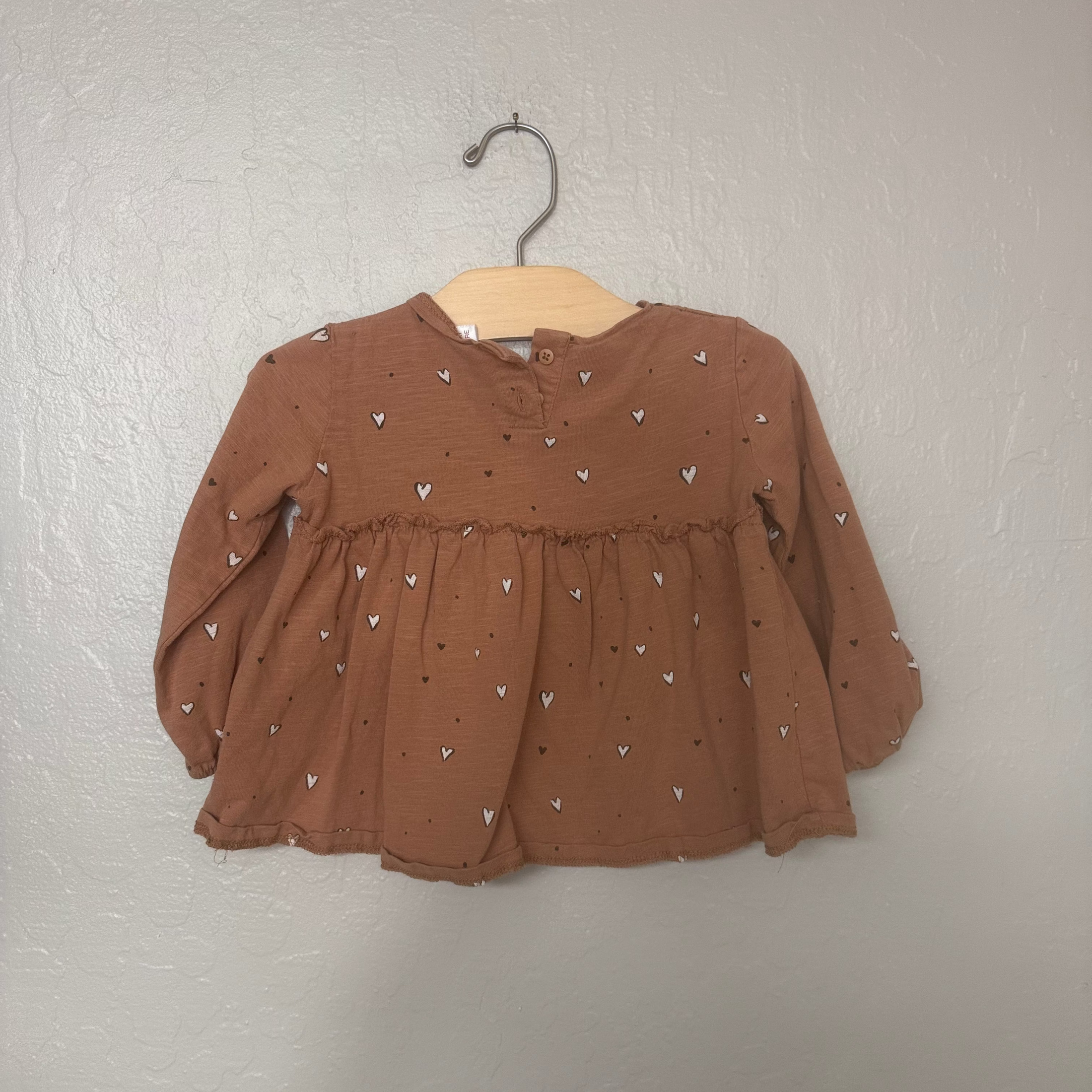 zara girls' peplum tee with hearts 18-24M