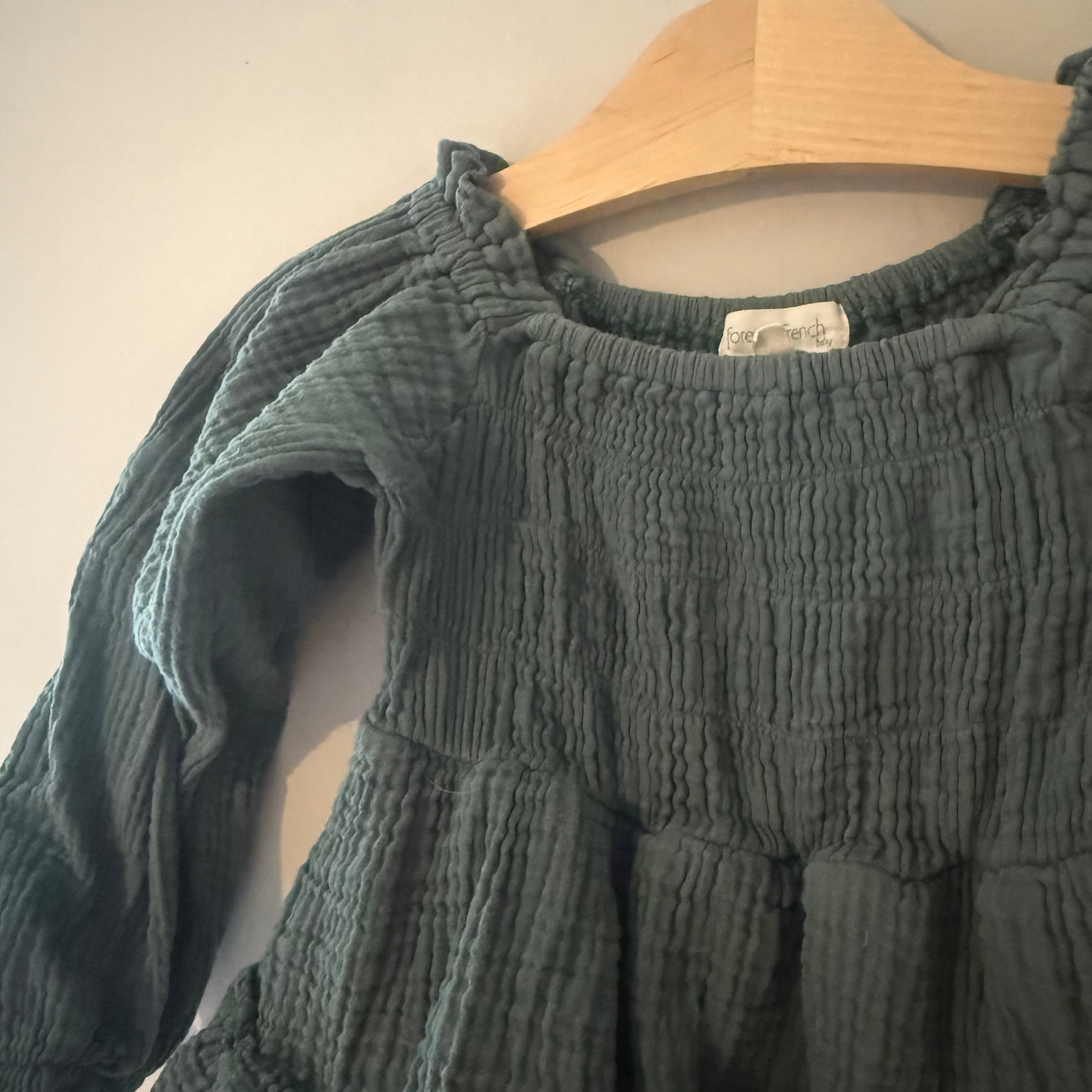 forever french baby green skirted romper 18-24M