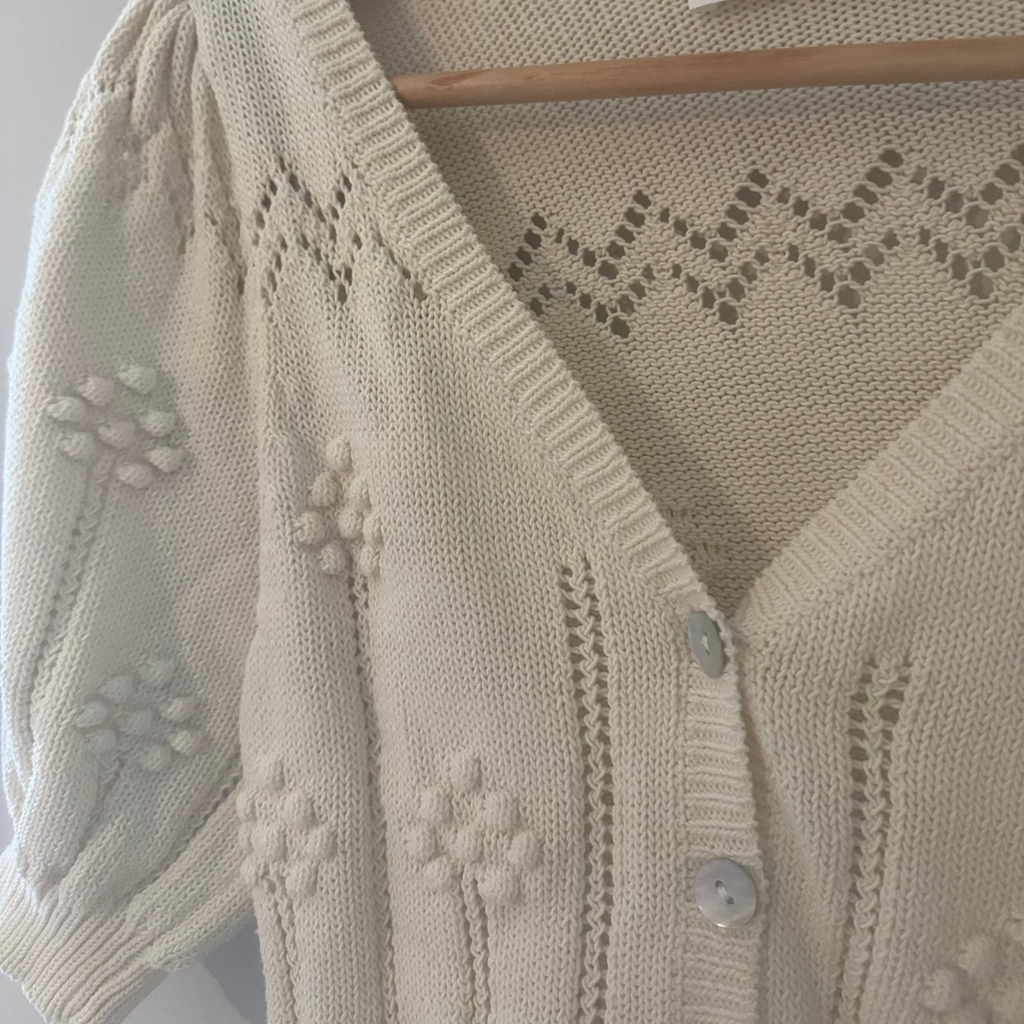astr the label pointelle cardigan top small