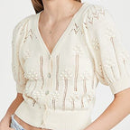 astr the label pointelle cardigan top small