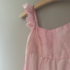 zara girls' pink dress with cutout back ruffle straps 8Y