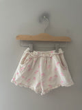 zara girls' cream ruffle shorts palm tree 4Y