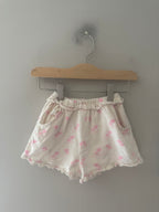 zara girls' cream ruffle shorts palm tree 4Y