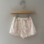 zara girls' cream ruffle shorts palm tree 4Y