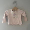 zara girls' long-sleeve pink star tee 12-18M