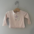zara girls' long-sleeve pink star tee 12-18M