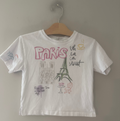 zara girls' white paris tee 6-7Y