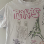 zara girls' white paris tee 6-7Y