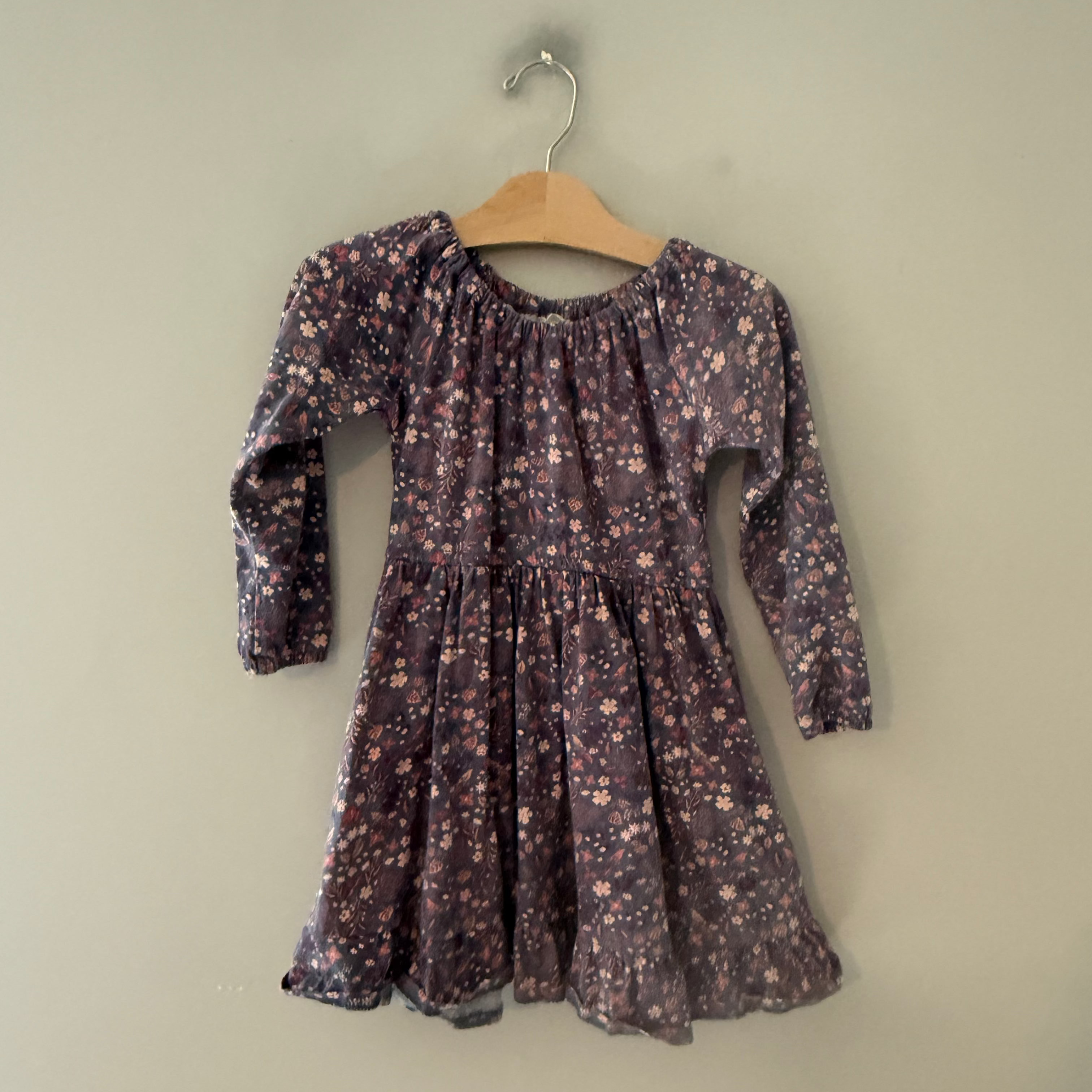 city mouse purple floral long-sleeve dress 3Y