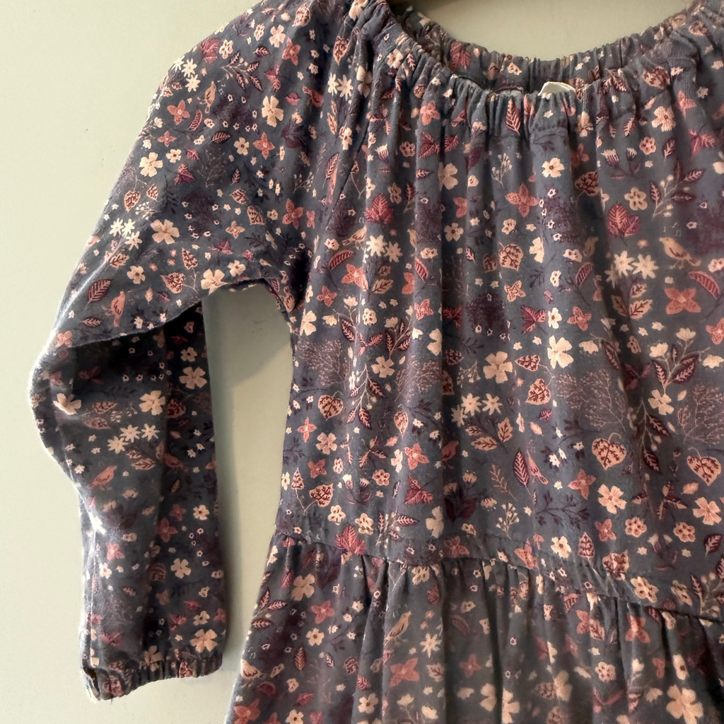 city mouse purple floral long-sleeve dress 3Y