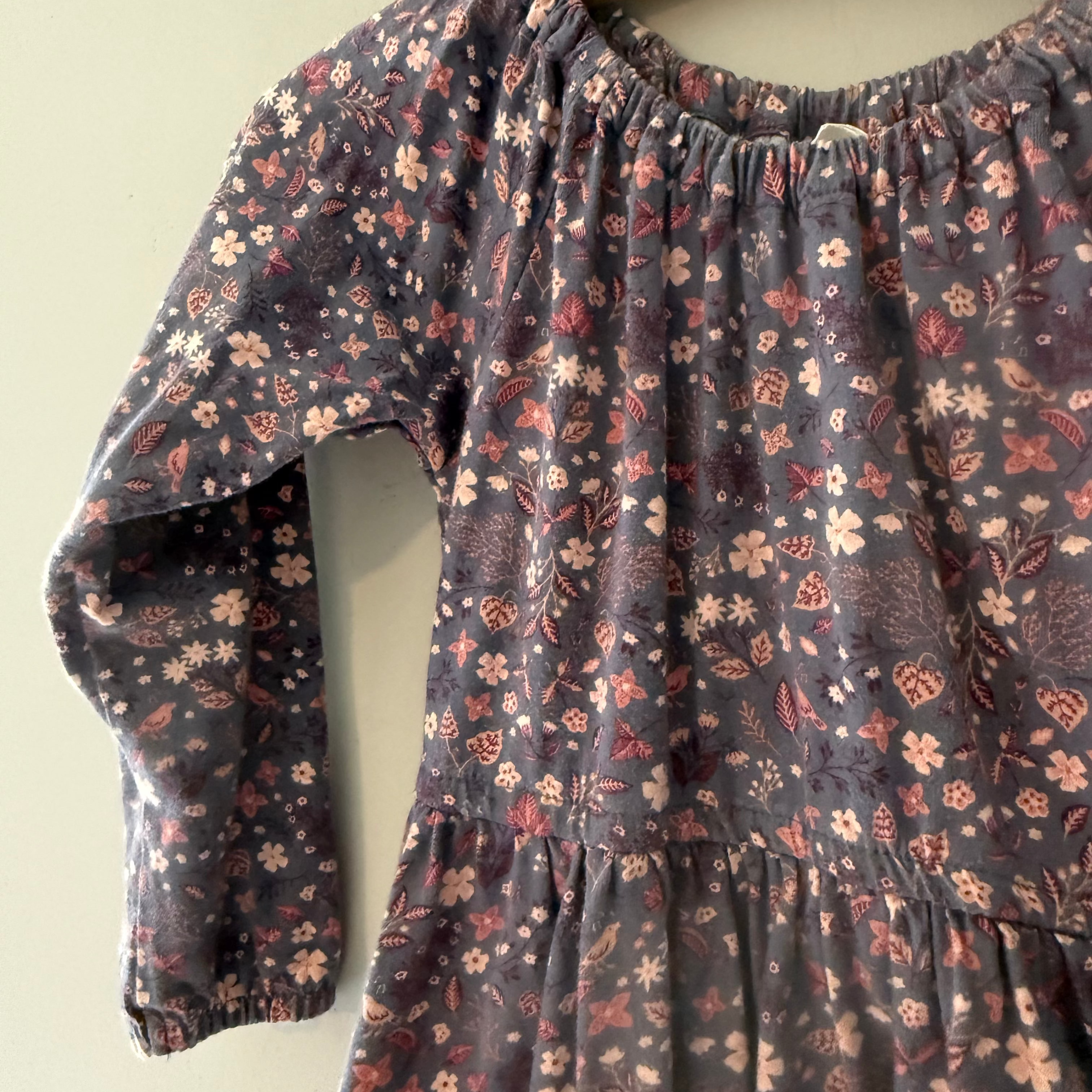 city mouse purple floral long-sleeve dress 3Y