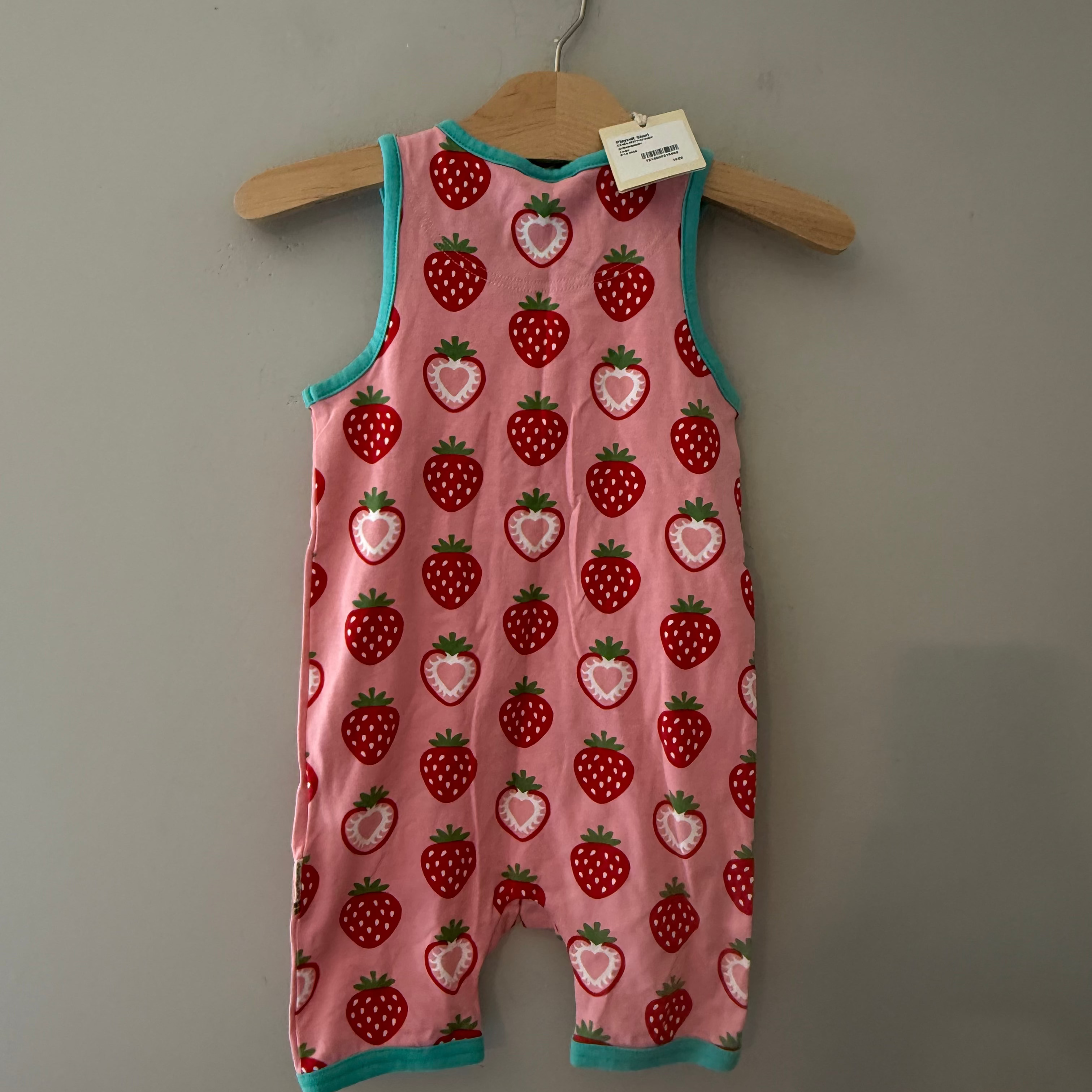 maxomorra girls' strawberry romper 9-12M NWT