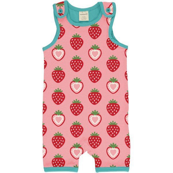 maxomorra girls' strawberry romper 9-12M NWT