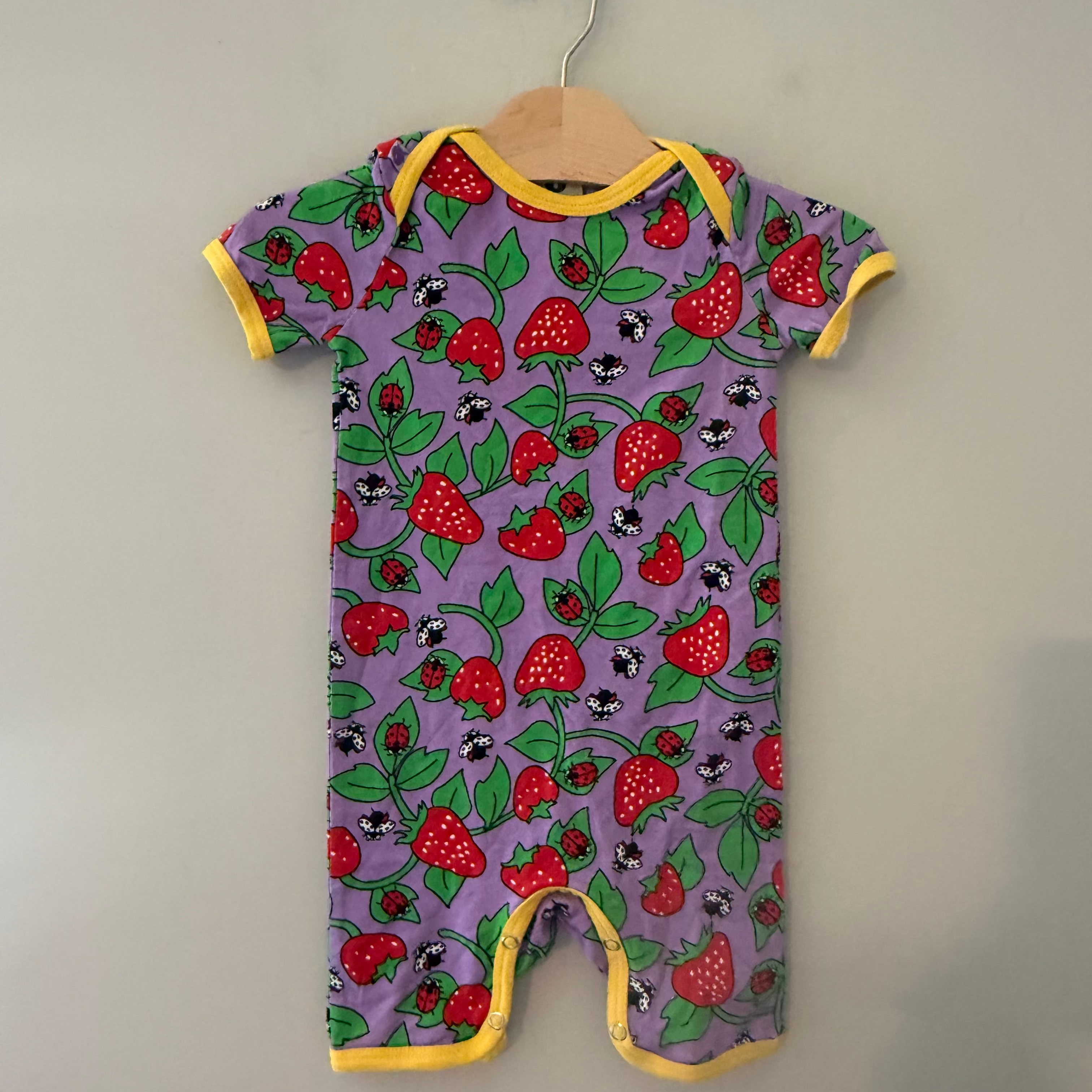 smafolk strawberry and ladybug playsuit romper 12-18M