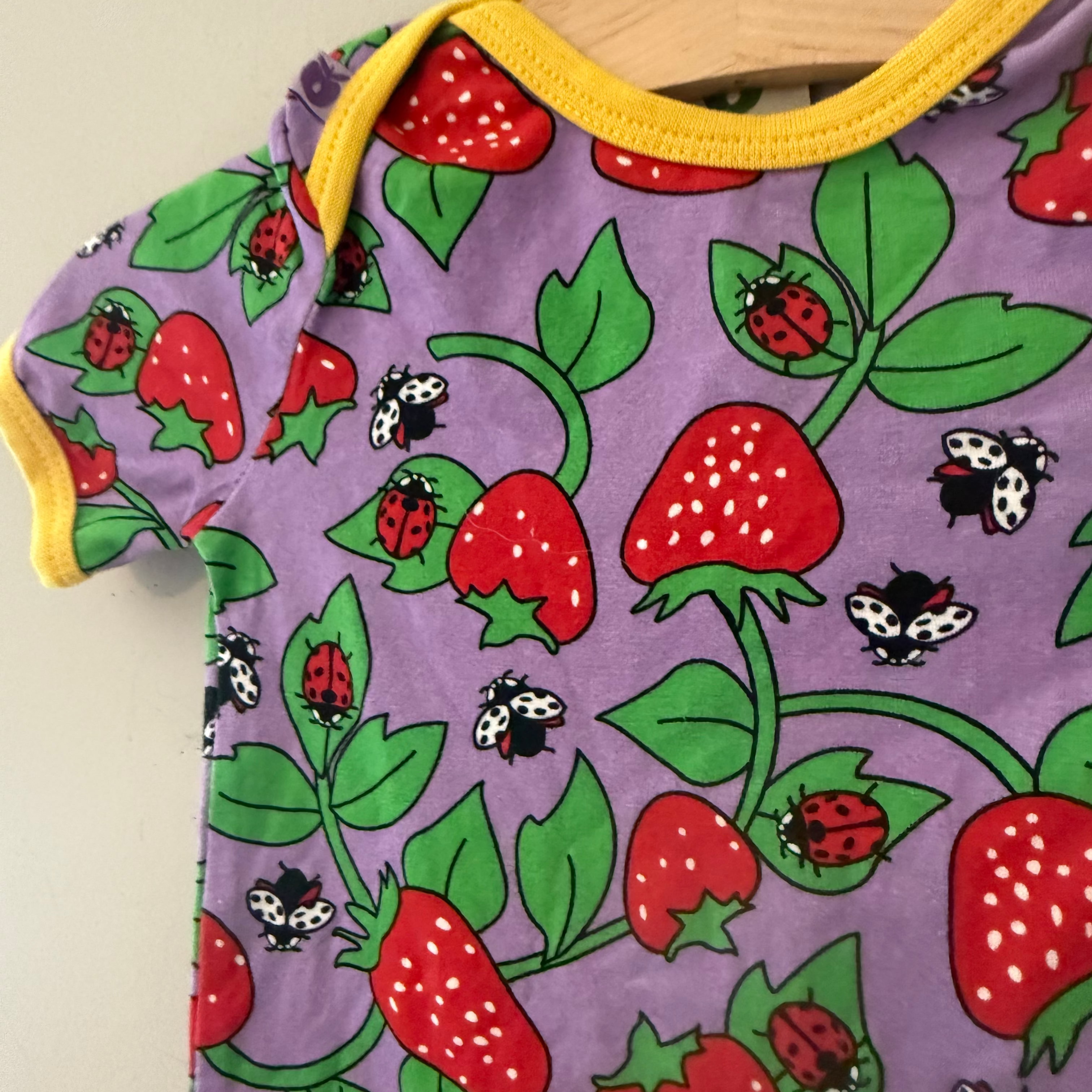 smafolk strawberry and ladybug playsuit romper 12-18M