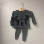 zara x disney baby girls' gray minnie mouse set 12-18M