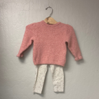 zara x h&m girls' pink sweater / leggings set 12-18M