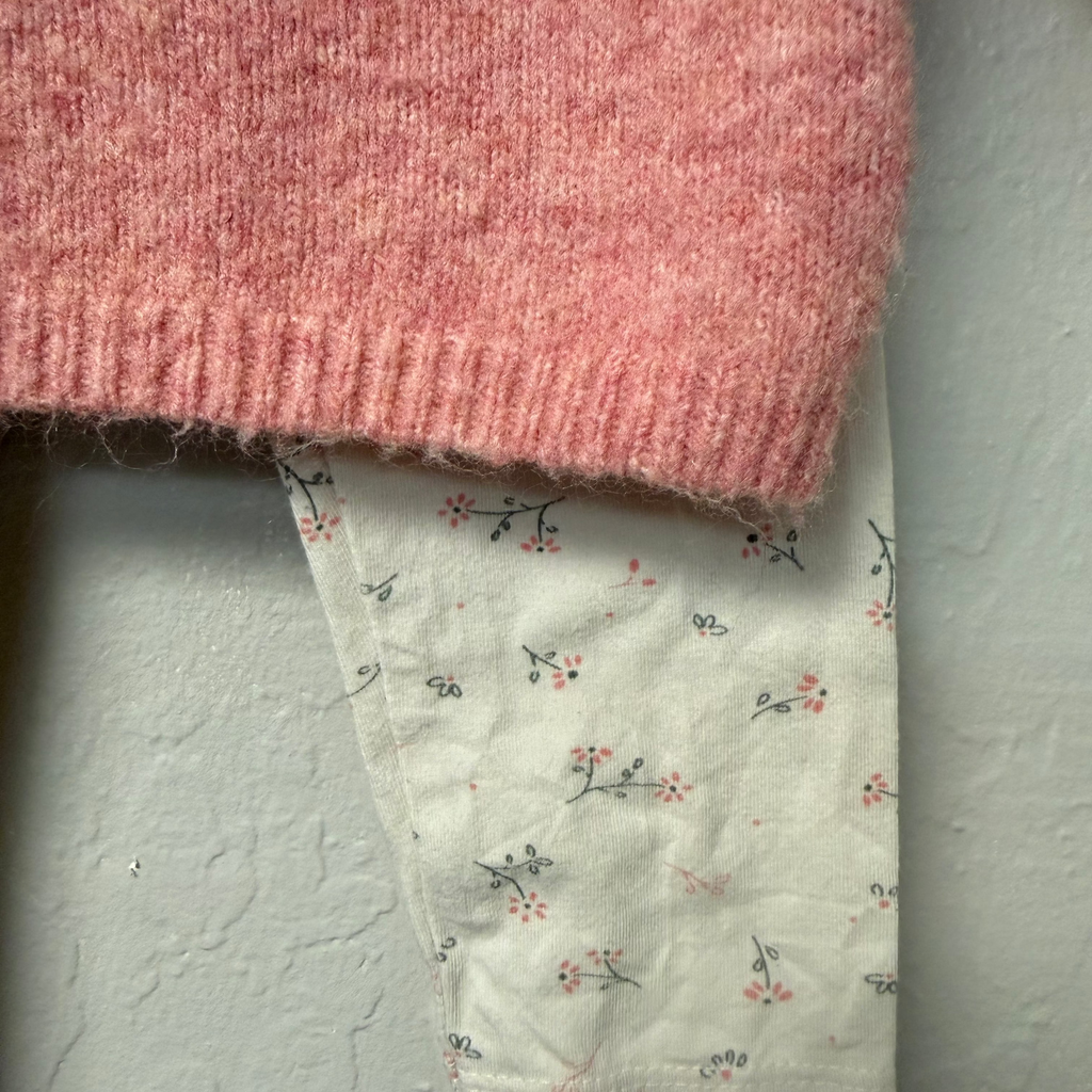 zara x h&m girls' pink sweater / leggings set 12-18M