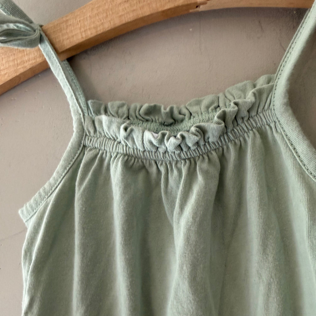 old navy green romper 12-18M