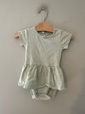 Quincy Mae Girls' Pointelle Skirt Romper Green 12-18M