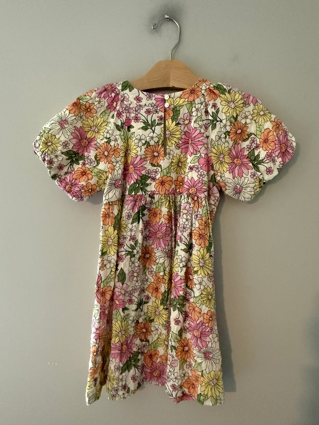 Zara Girls' Floral Puff Sleeve Dress 5-6Y