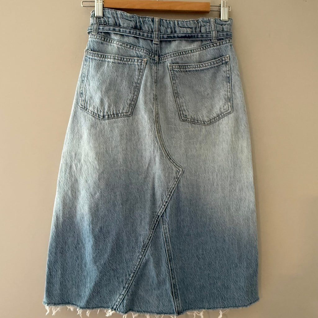 Zara Girls' Blue Denim Midi Skirt 11-12Y