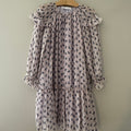 zara girls' purple long-sleeve floral dress 9Y