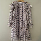 zara girls' purple long-sleeve floral dress 9Y