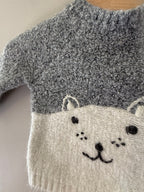 Zara Girls' Fuzzy Sweater Gray 6-9M