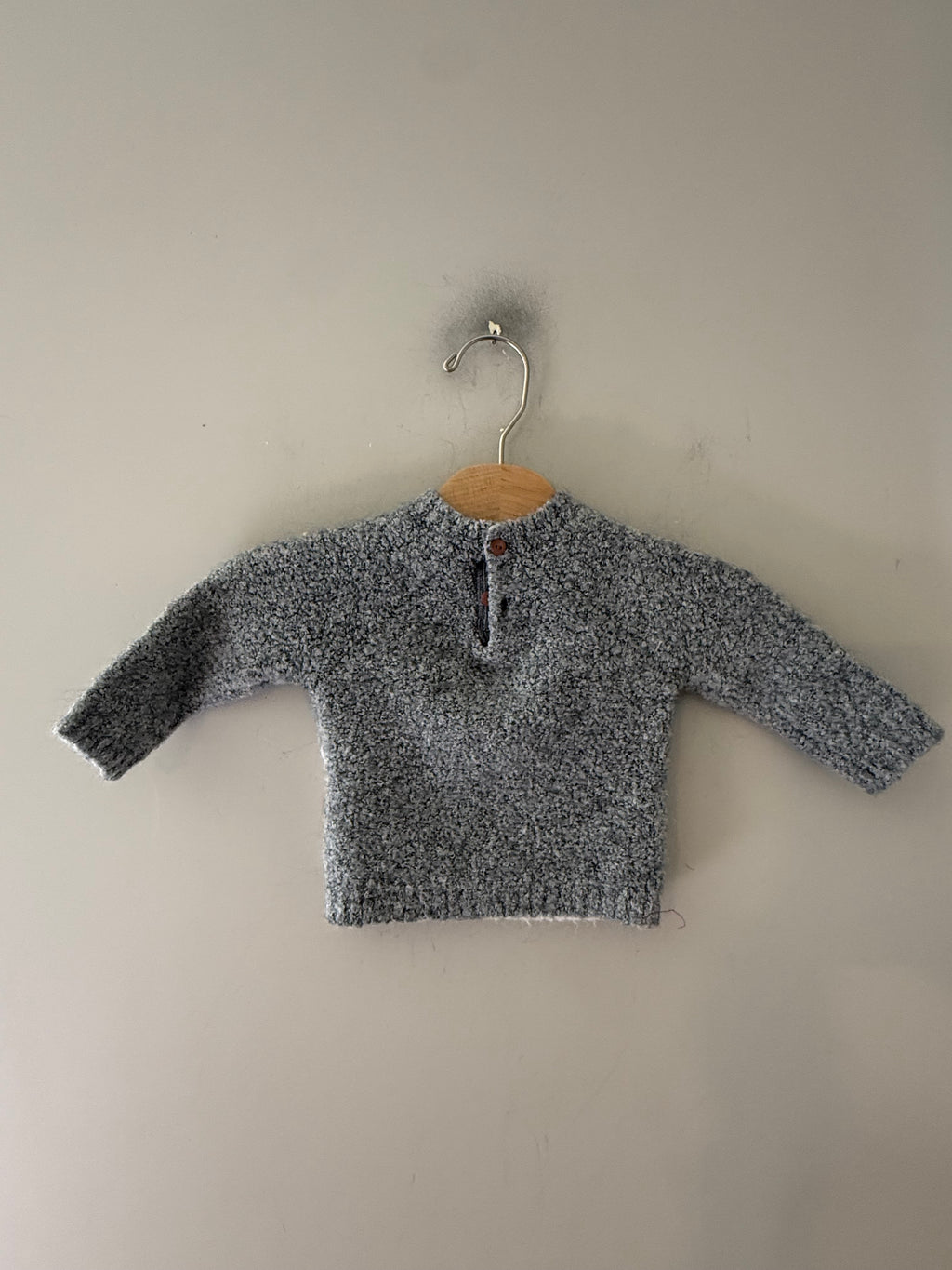 Zara Girls' Fuzzy Sweater Gray 6-9M
