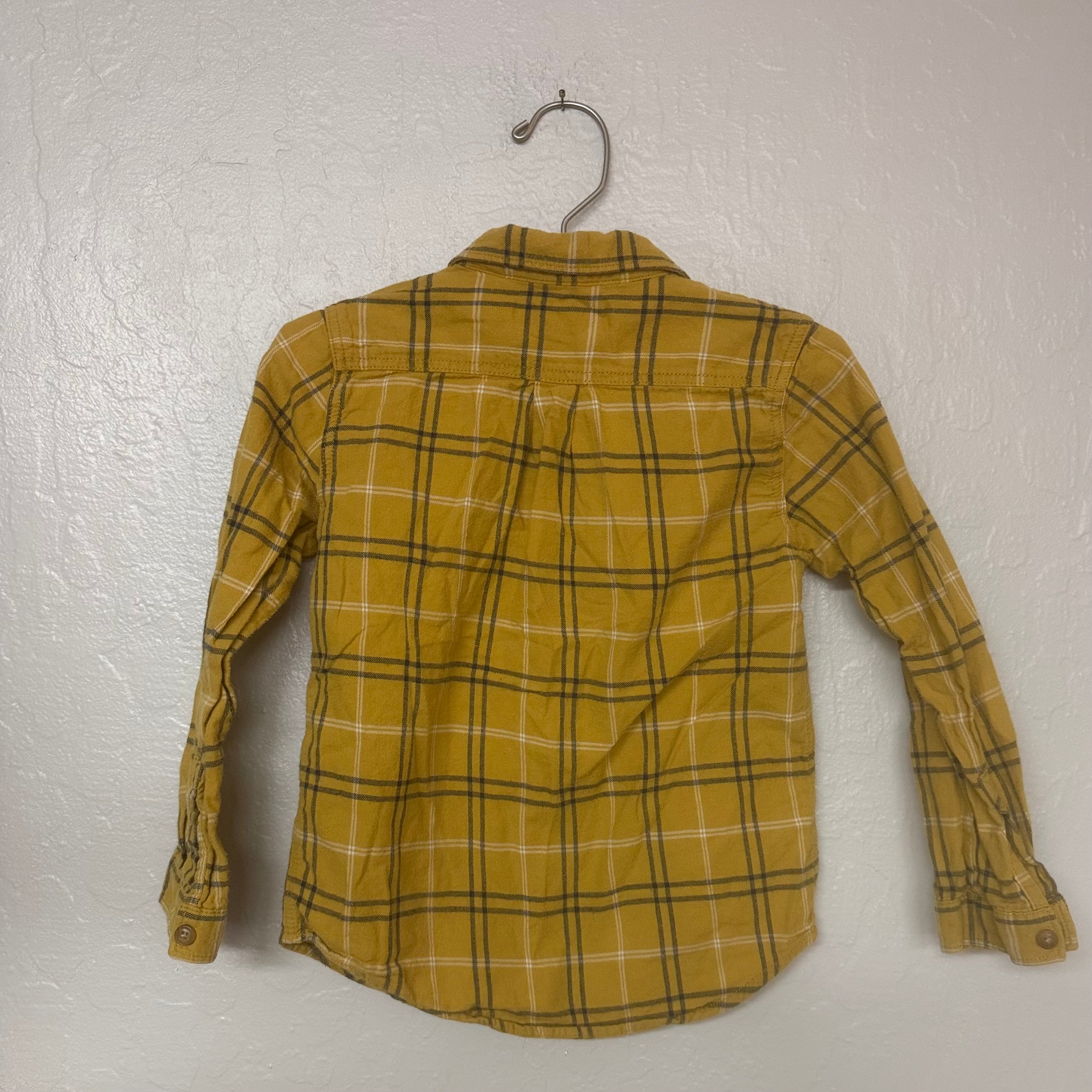 Zara Boys' Plaid Long Sleeve Gold 4-5Y