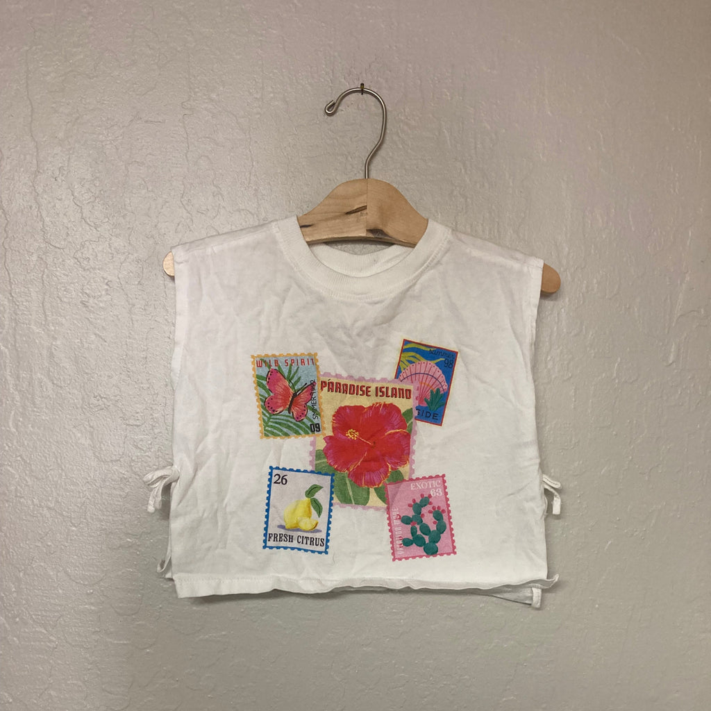 zara girls' stamp tee 6-7Y