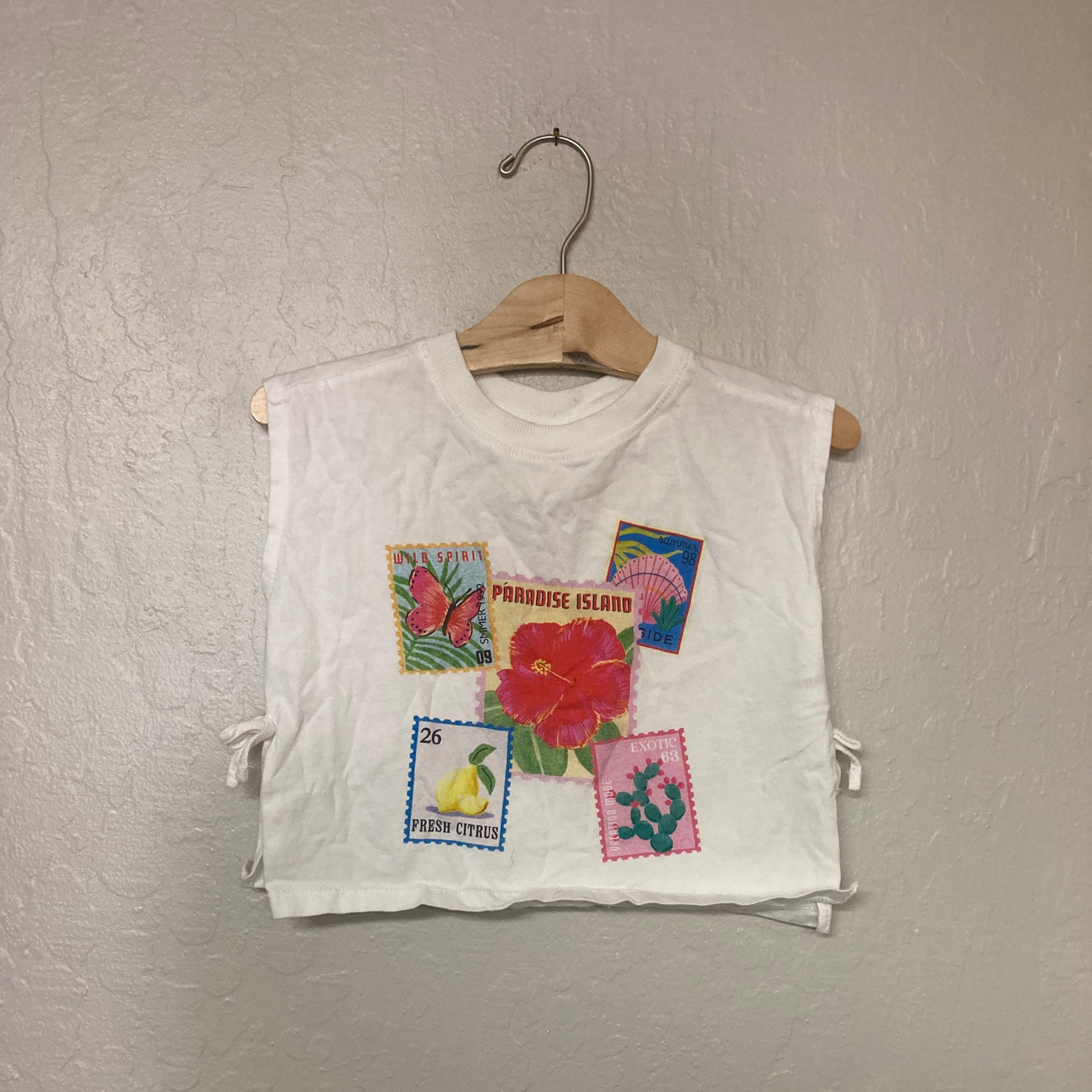 zara girls' stamp tee 6-7Y
