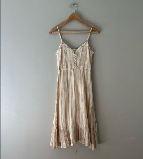 aerie tiered striped midi dress SMALL