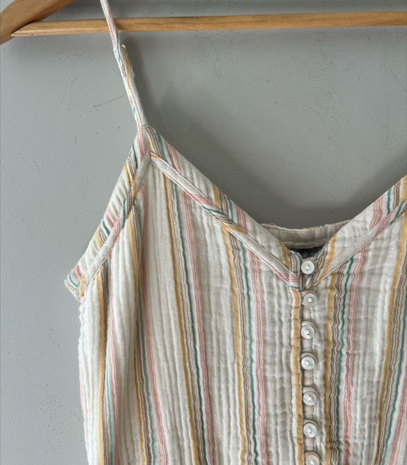 aerie tiered striped midi dress SMALL