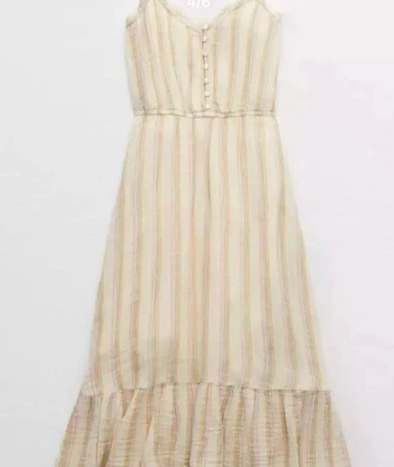 aerie tiered striped midi dress SMALL
