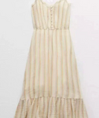 aerie tiered striped midi dress SMALL