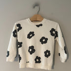 zara girls' cream and black floral set